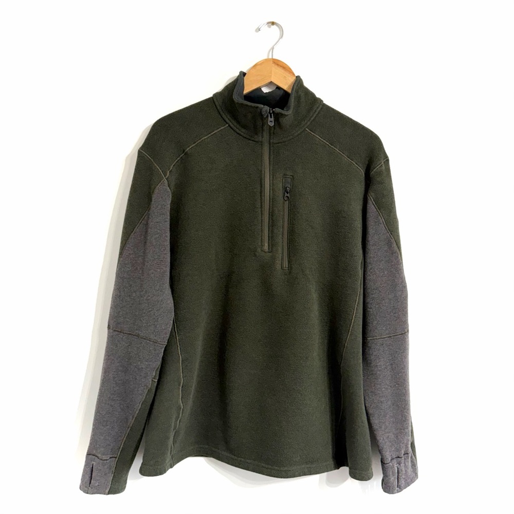 Kuhl Men's Olive and Charcoal Zip-Up Sweater